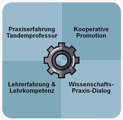 Abbildung Qualifizierungsbausteine (Promotion, Lehre und Praxiserfahrung)