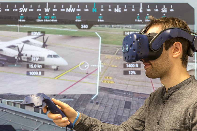 Fernüberwachung per Virtual Reality an kleineren Flughäfen.