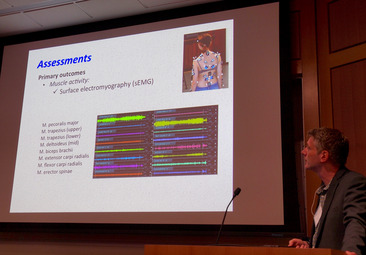 Dirk Möller während des Vortrags "Muscle Balance and Motion Patterns - Design of a Multicentre EMG Study of Muscle Activity in Instrumentalists"