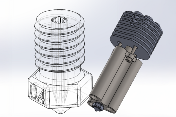 Technische Skizze und Mockup des Prototypen.