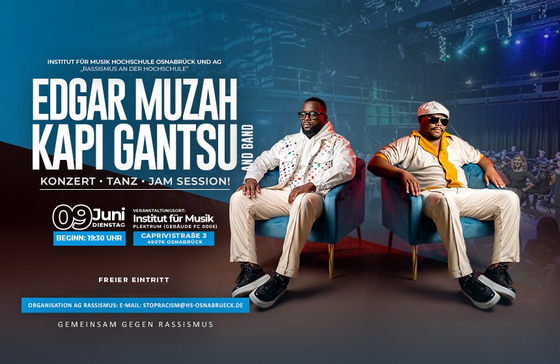 Plakat: Concert, Dance, Jam Session mit Edgar Muzah, Kapi Gantsu and Band