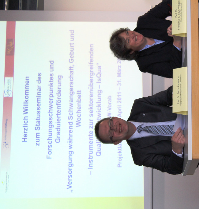 Prof. Dr. Bernd Lehmann, Vizepräsident für Forschung und Transfer an der Hochschule Osnabrück, und Prof. Dr. Friederike zu Sayn-Wittgenstein eröffneten das Seminar.