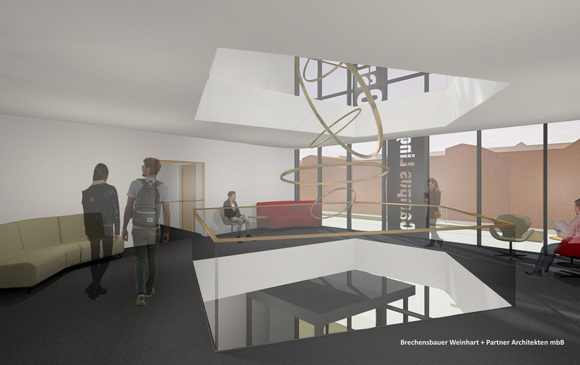 Eine Visualisierung des Innenbereichs des neuen Laborgebäudes der Hochschule Osnabrück am Campus Lingen.