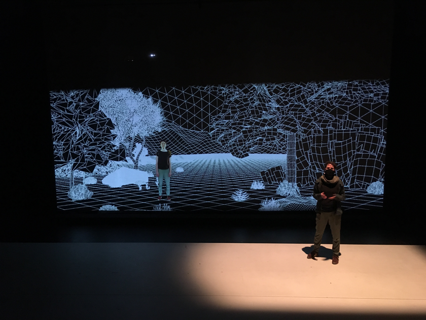 Zur Festivaleröffnung warf der performative Vortrag "Denkraum der Utopien - eine Performance der Wissenschaften" einen philosophischen Blick auf ein verändertes Mensch-Umwelt-Verhältnis. Foto: Grüneberg Zur Festivaleröffnung warf der performative Vortrag "Denkraum der Utopien - eine Performance der Wissenschaften" einen philosophischen Blick auf ein verändertes Mensch-Umwelt-Verhältnis. Foto: Grüneberg