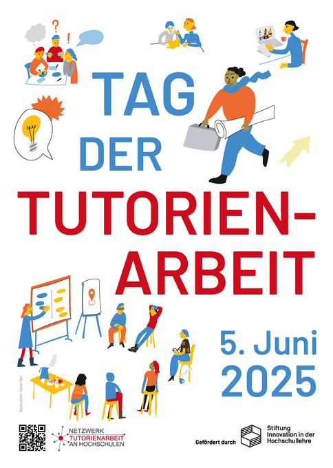 Plakat der Veranstaltung mit grafischen Menschen und dem Titel und den Logi der Kooperationspartner:innen