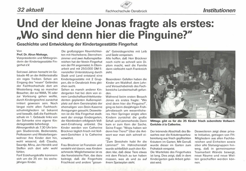 Auszug aus der FH-Aktuell-Zeitung vom Wintersemester 1994