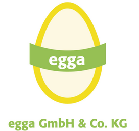 gelbes ei mit grüner Fahne und Schrift egga GmbH und Co KG